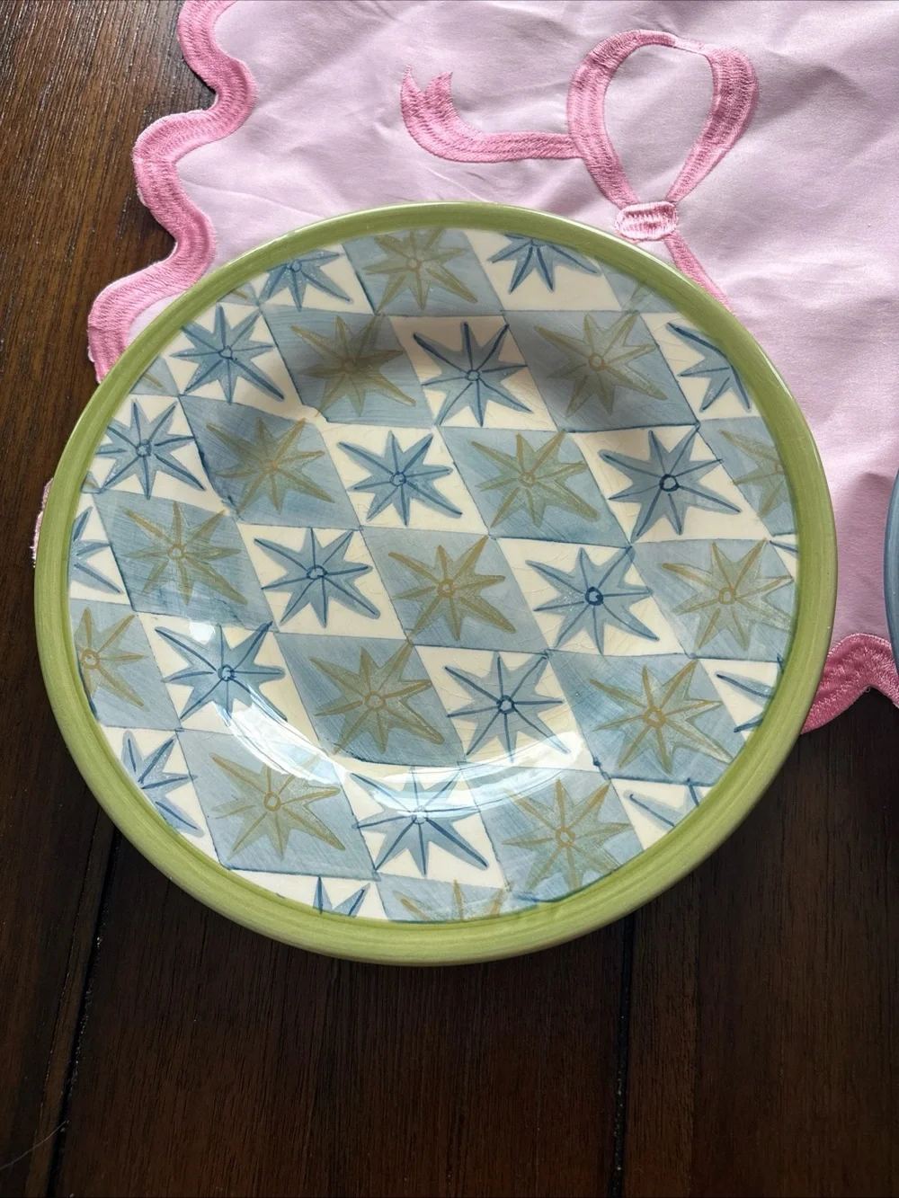 Pottery Barn Decorative Ceramic Bowls in Blue and Green - Set of 4
